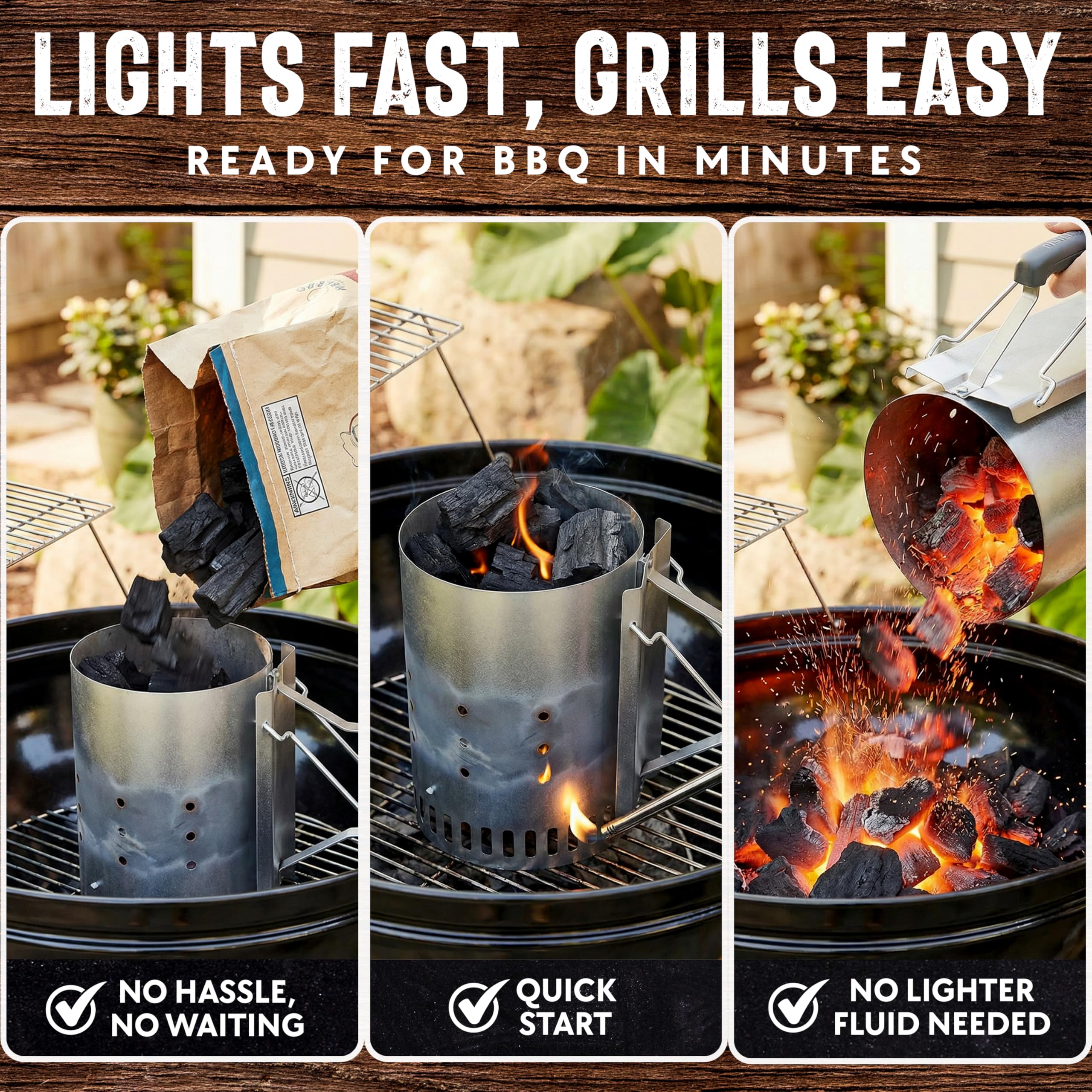 16 LB. All Natural Hardwood Lump Charcoal by Mr. Bar-B-Q - Premium Natural Charcoal for Grilling, BBQ, Smoking, Kamado & Kettle Grills - Burns Hotter & Longer - Smoky Flavor, Low Ash & Easy to Light - Image 6