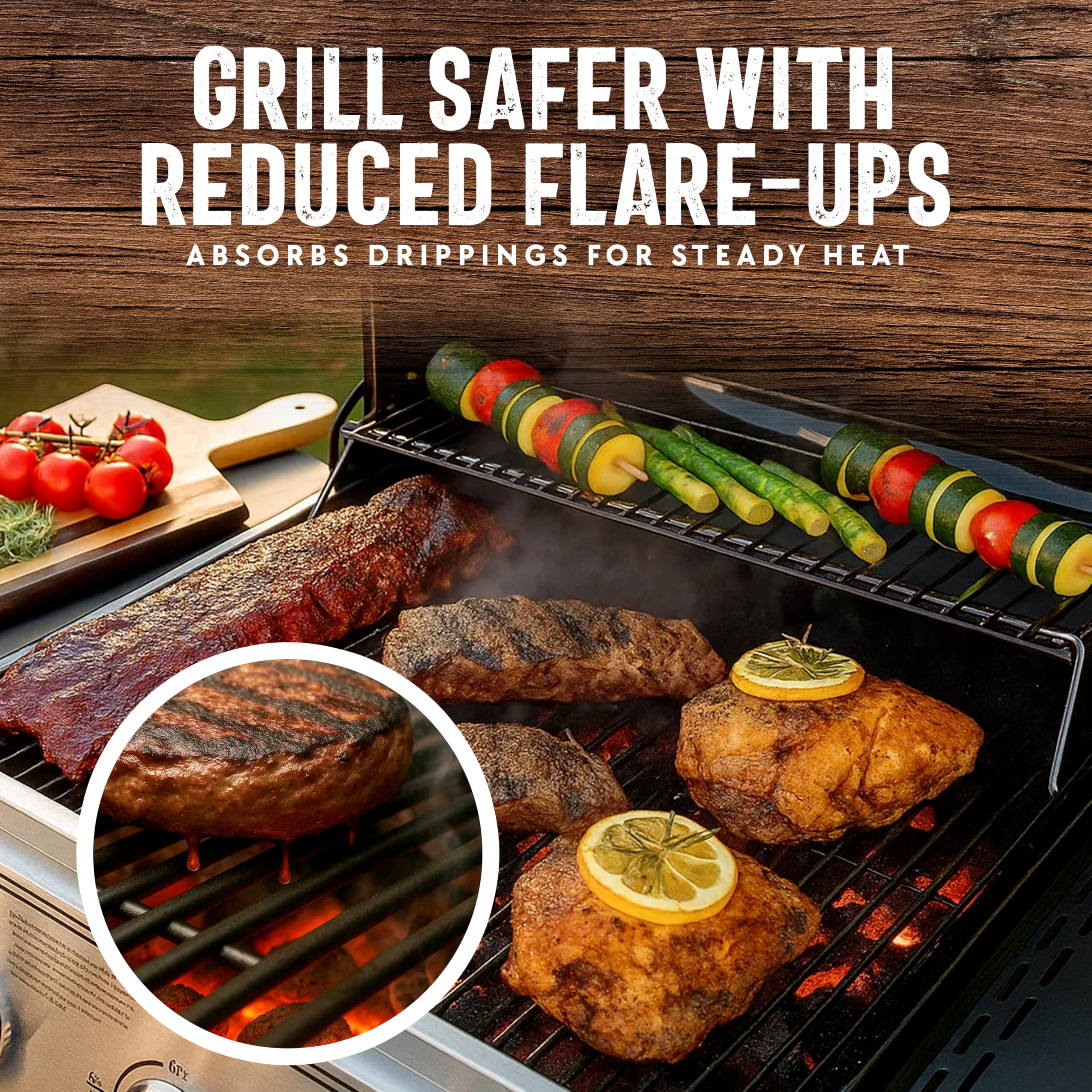 7lb Natural Volcanic Lava Rocks for Gas Fire Pit & Grill – Stones for Indoor/Outdoor Propane Fireplaces – Even Heat Distribution, Reduces Flare Ups Lava Rock by FryOilSaver Co. (Pack of 1) - Image 3