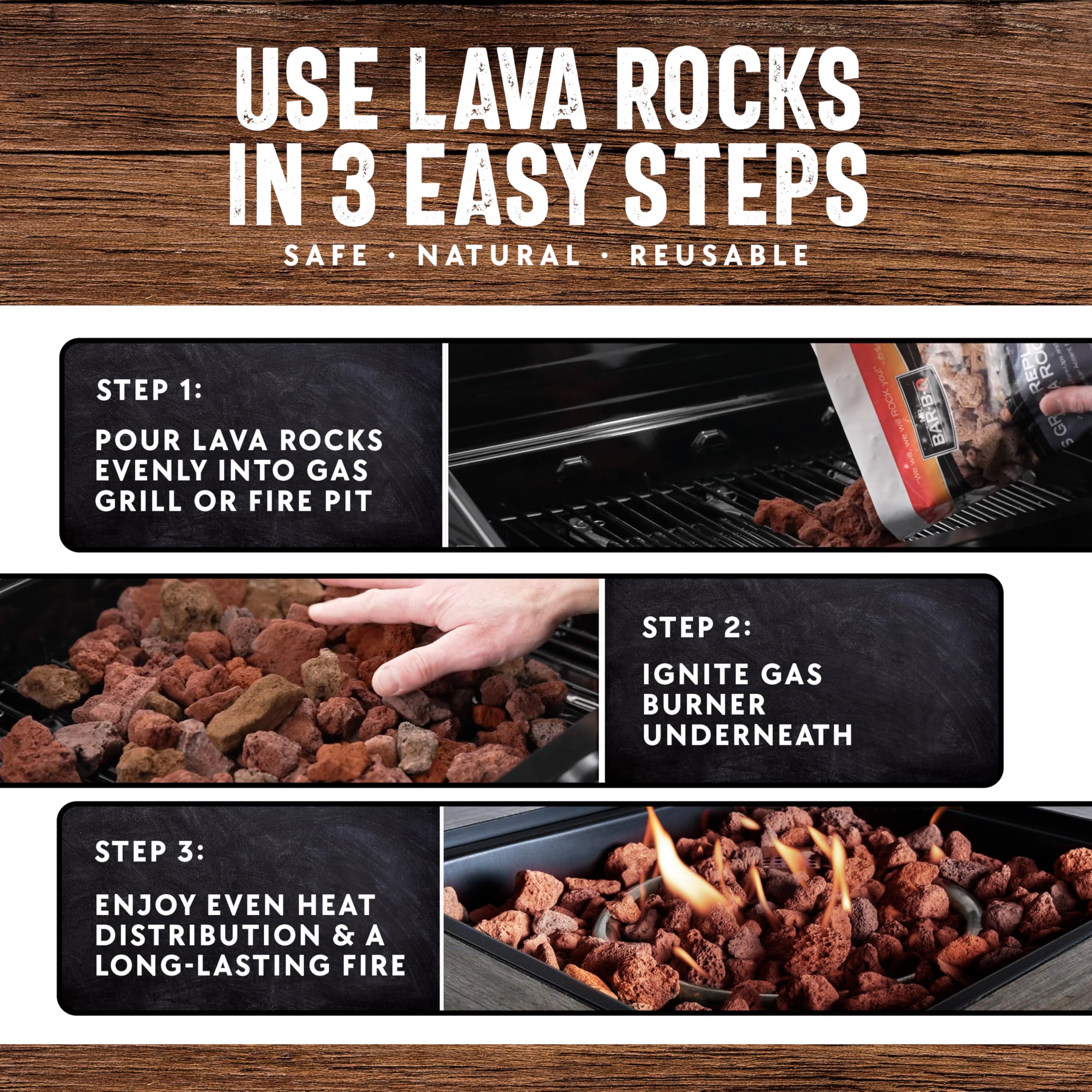 7lb Natural Volcanic Lava Rocks for Gas Fire Pit & Grill – Stones for Indoor/Outdoor Propane Fireplaces – Even Heat Distribution, Reduces Flare Ups Lava Rock by FryOilSaver Co. (Pack of 1) - Image 6