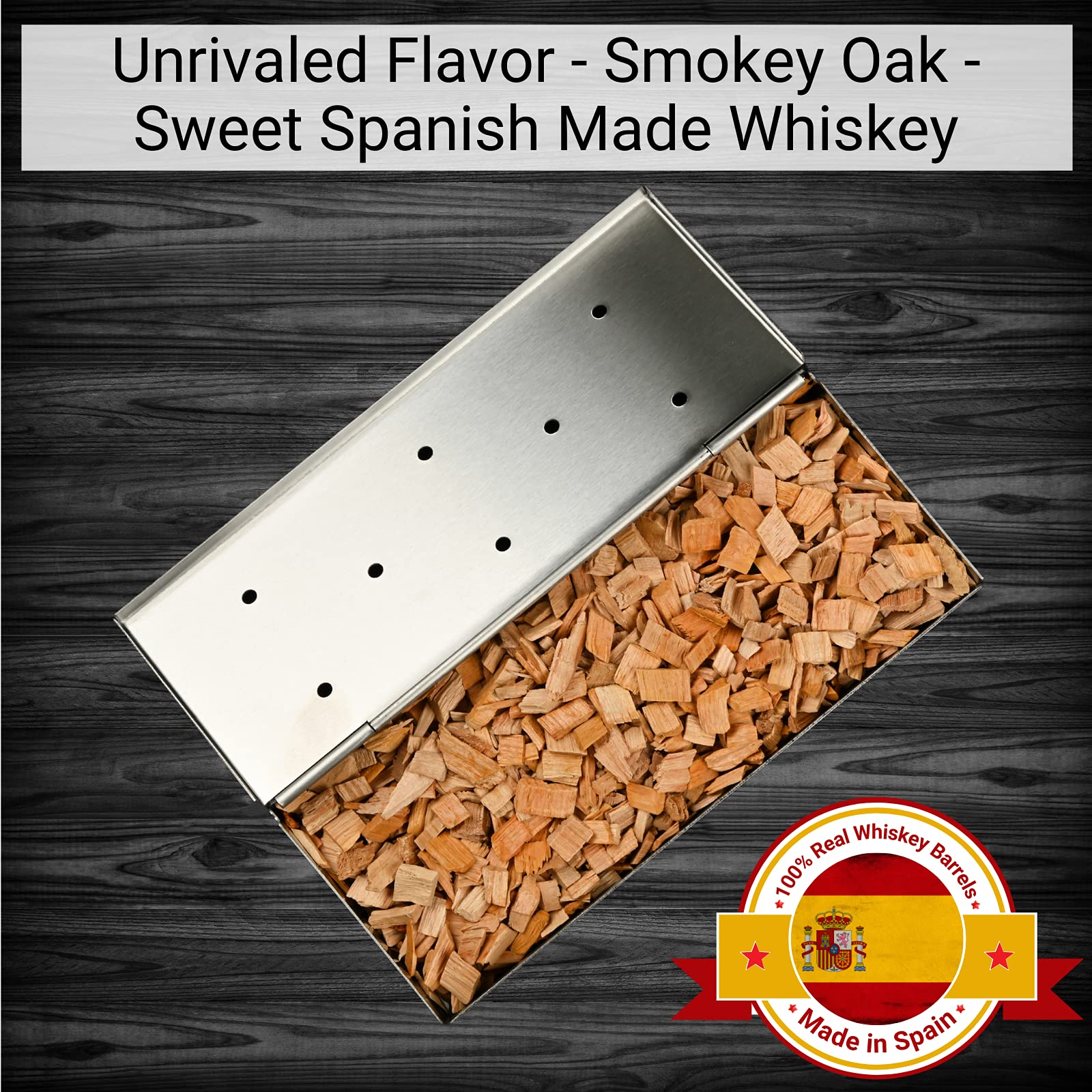 Mr. Bar-B-Q 05042BC Whiskey Smoking Chips | Old Oak Barrel Wood Smoker Chips | Made from Genuine Whiskey Barrels | Gourmet Flavor | 12.7 Ounces - Image 3