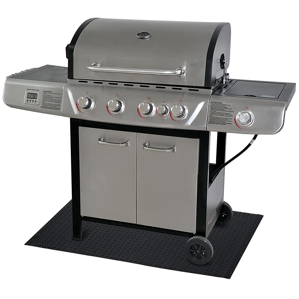 Mr Bar B Q ArmorAll Heavy Duty Grill Mat | Protects Surfaces from Flame, Mildew, Stains and More | Non-Slip Backing | Polyvinyl Diamond Tread | Easy to Clean | 30 x 48 Inches, Black (40127AAFD) - Image 4