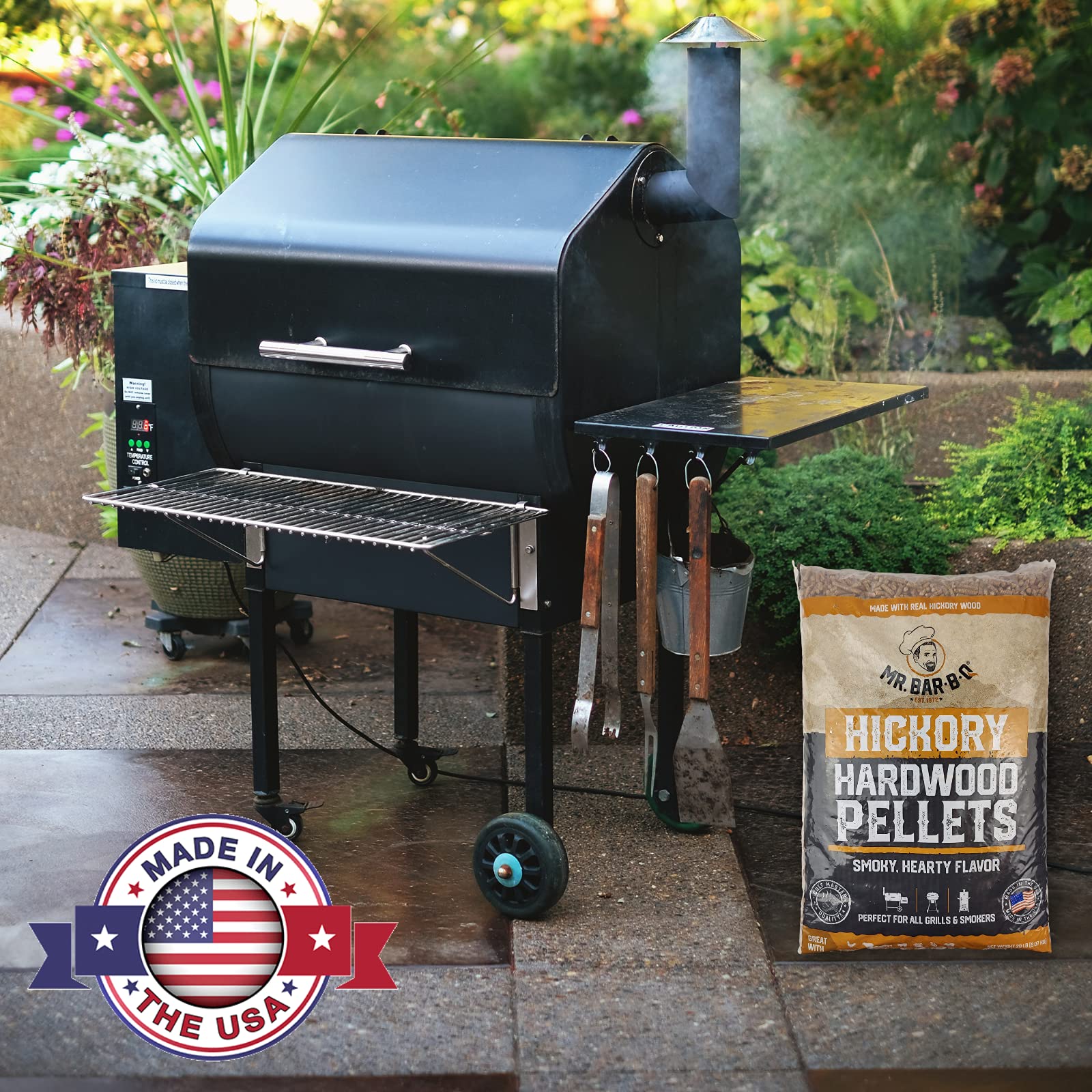 Mr. Bar-B-Q Hickory Smoking Pellets (20 lb. Bag) | Traditional Smokey Flavor | Perfect for use with Pellet Smokers | All-Natural Hardwood Pellets… - Image 3