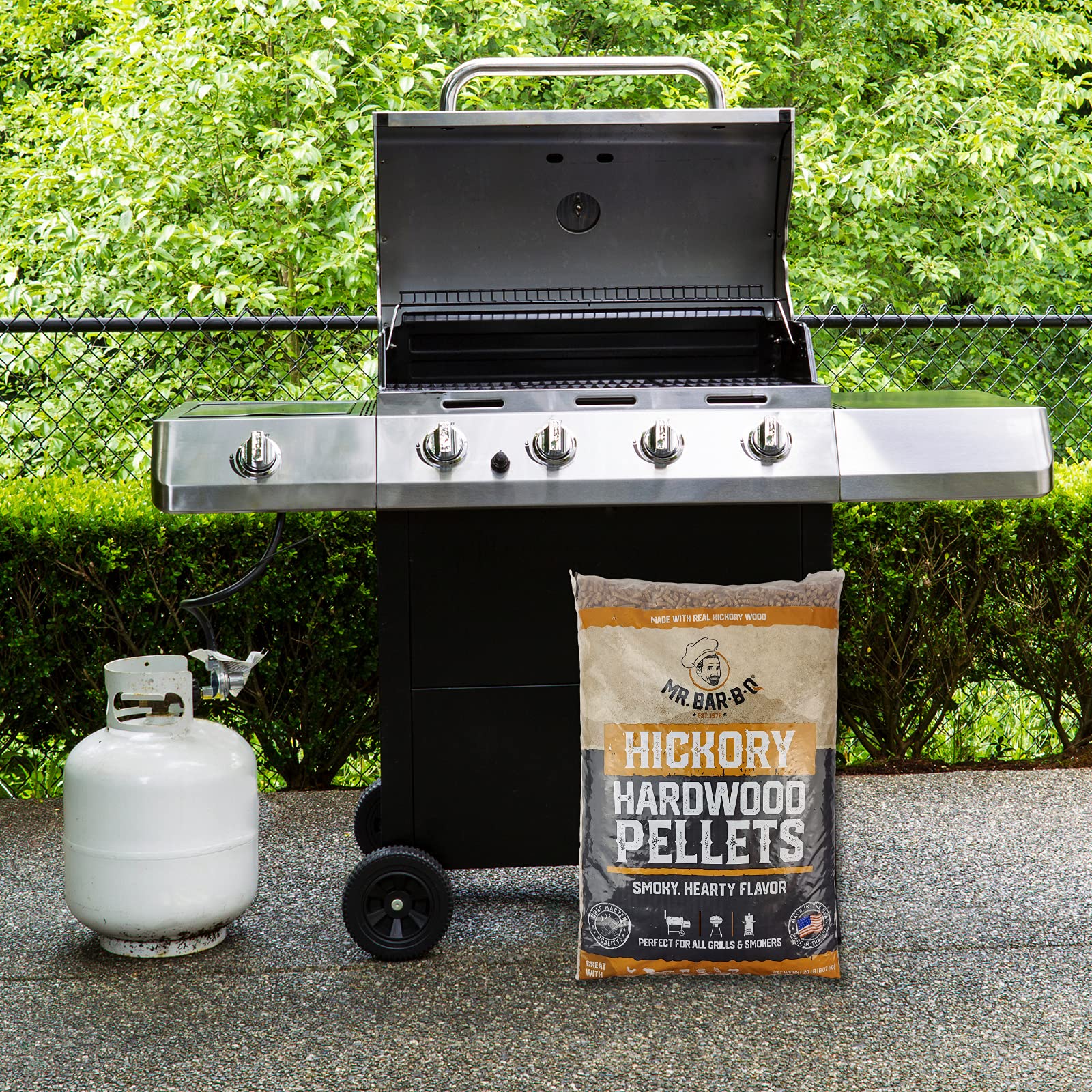 Mr. Bar-B-Q Hickory Smoking Pellets (20 lb. Bag) | Traditional Smokey Flavor | Perfect for use with Pellet Smokers | All-Natural Hardwood Pellets… - Image 4