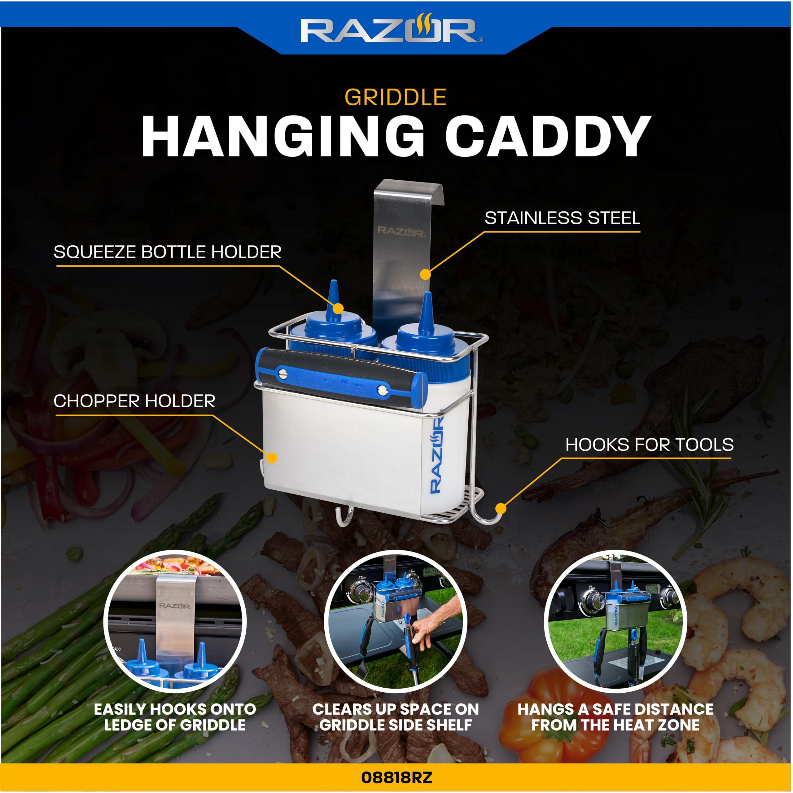 RAZOR Hanging Griddle Caddy | 08818RZ | Maximize Griddle Efficiency | Organize Blackstone Accessories with Ease - Image 3